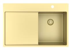 Pure.Sink Exclusivo Gouden kleine spoelbak met afdruipgedeelte 78x52 cm Tapwing rechts PEX3478RT-60