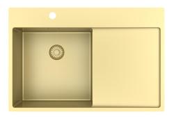 Pure.Sink Exclusivo Gouden spoelbak met afdruipgedeelte 78x52 cm Tapwing links PEX4078LT-60