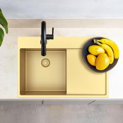 Pure.Sink Exclusivo Gouden spoelbak met afdruipgedeelte 78x52 cm Tapwing rechts PEX4078RT-60