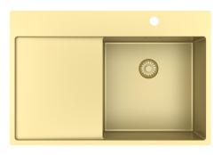 Pure.Sink Exclusivo Gouden spoelbak met afdruipgedeelte 78x52 cm Tapwing rechts PEX4078RT-60