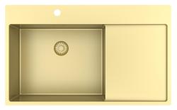 Pure.Sink Exclusivo Gouden spoelbak met afdruipgedeelte 86x52 cm Tapwing links PEX5086LT-60