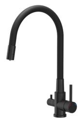 Quadri Selene Keukenmengkraan Zwart 3-weg met flexibele uitloop en extra aansluiting voor gefilterd water 1208971406
