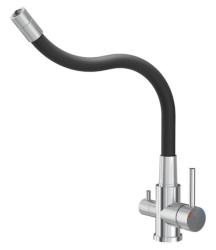Quadri Selene Keukenmengkraan RVS 3-weg met flexibele uitloop en extra aansluiting voor gefilterd water 1208971407