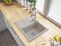 Graniteland Nex Granieten beige spoelbak met afdruipgedeelte 574x464 mm 1208971429