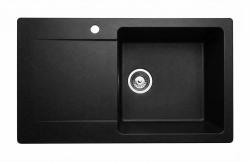 Graniteland Liri Granieten Zwarte spoelbak met afdruipgedeelte 765x448 mm 1208971438