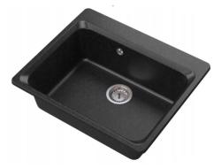 Graniteland Vastone Granieten Spoelbak 619x522 mm Arduin hardsteen look Opbouw met Kraangatbank en RVS Plug 1208971442