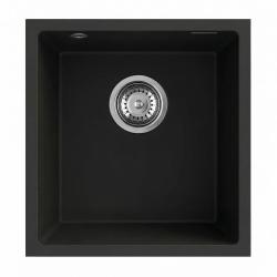 Graniteland Miniva Granieten Spoelbak Zwart onderbouw 385x410 mm 1208971450