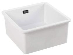 Ausmann Ceramic Ember Keramische Witte Vierkant  Spoelbak Opbouw en Onderbouw 40 x 40 cm met Gun metal plug 1208971483
