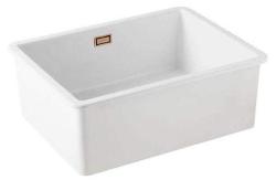 Ausmann Ceramic Ember Keramische Witte Spoelbak - Opbouw en Onderbouw 54 x 40 cm met Koperen plug 1208971492