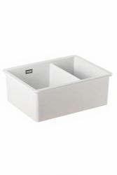 Ausmann Ceramic Ember Keramische Witte Anderhalve Spoelbak Opbouw en Onderbouw 535 x 400 mm met Zwarte pluggen 1208971509