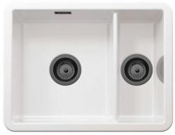 Ausmann Ceramic Ember Keramische Witte Anderhalve Spoelbak Opbouw en Onderbouw 495 x 370 mm met Gun metal pluggen 1208971515