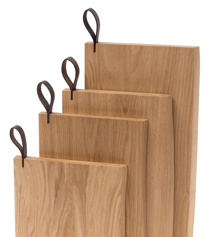 Woodsea Chop-Chop Oak M - Eikenhouten Snijplank 35x24cm met lederen handvat 1208971540