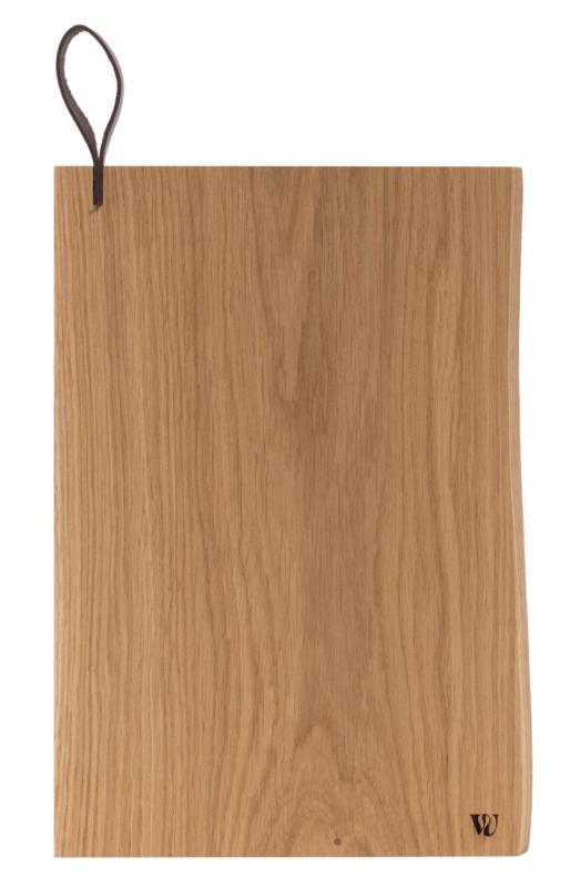 Woodsea Chop-Chop Oak M - Eikenhouten Snijplank 35x24cm met lederen handvat 1208971540