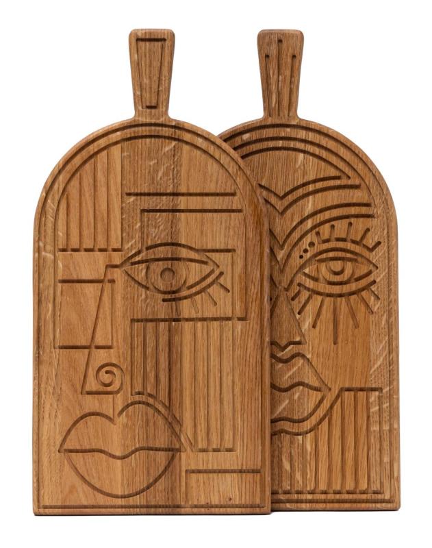 Woodsea Mask Oak - Eikenhouten Mask snij- en serveerplank 38x19 cm 1208971562