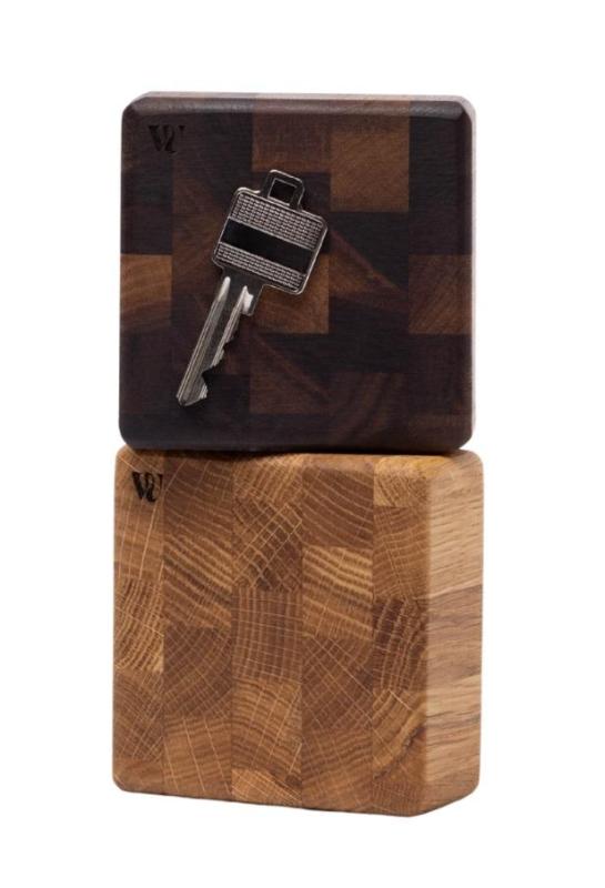Woodsea End Grain Walnut - Walnoothouten Sleutelhouder 9x9 cm 1208971601