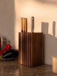 Woodsea Block Walnut S - Walnoothouten Messenhouder Blok 13x8 cm 1208971608