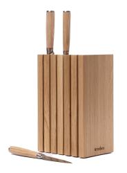 Woodsea Block Oak M - Eikenhouten Messenhouder Blok 17x12 cm 1208971610