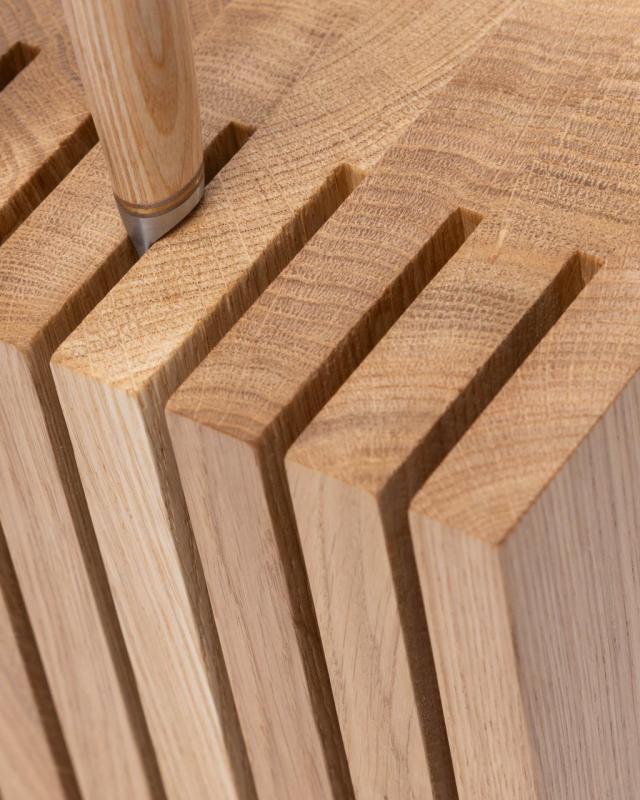 Woodsea Block Oak M - Eikenhouten Messenhouder Blok 17x12 cm 1208971610