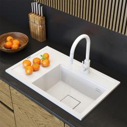 Graniteland Seta Granieten Witte Spoelbak opbouw 80x50 cm 1208971618