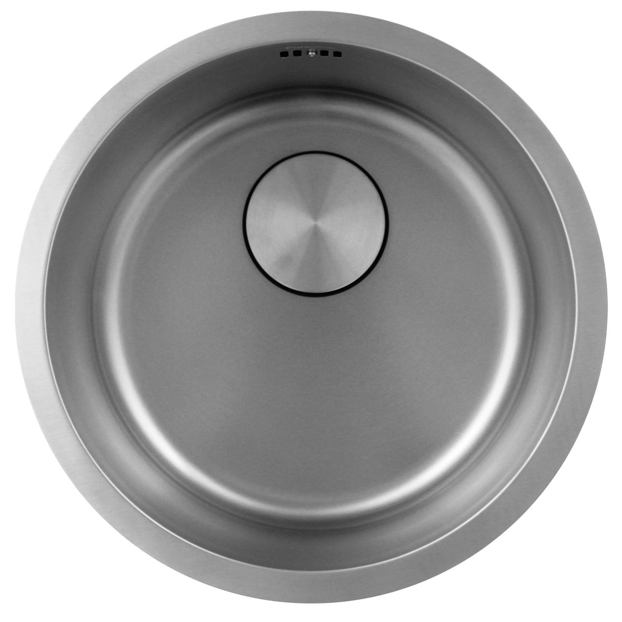 Pure.Sink Rondo RVS Ronde Spoelbak vlakinbouw, onderbouw en opbouw 38 cm PRN38-02