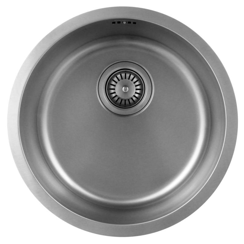 Pure.Sink Rondo RVS Ronde Spoelbak vlakinbouw, onderbouw en opbouw 38 cm PRN38-02