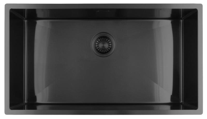 Pure.Sink Luxion Grote Gun metal spoelbak 74x40 cm onderbouw, vlakinbouw en opbouw PLX7440-61