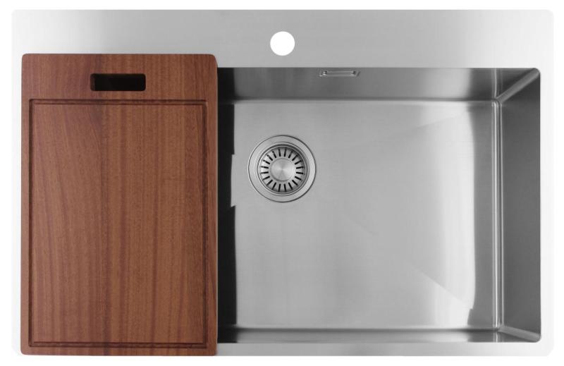 Pure.Sink Luxion Grote RVS spoelbak 78x50 cm Tapwing met kraangatbank PLX7850T-02