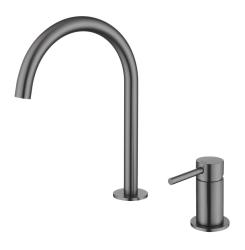 Pure.Sink Luxion 2-gats Gun metal keukenkraan met ronde uitloop PLX2HR-61