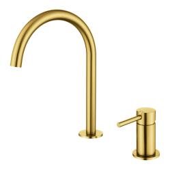 Pure.Sink Luxion 2-gats Gouden keukenkraan met ronde uitloop PLX2HR-60