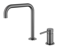 Pure.Sink Luxion 2-gats Gun metal keukenkraan met U uitloop PLX2HU-61