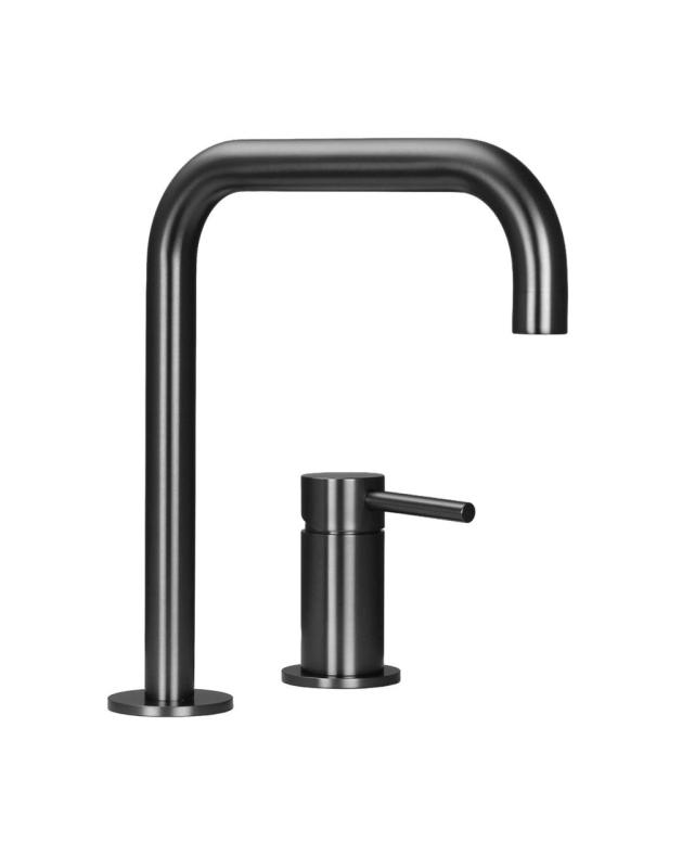 Pure.Sink Luxion 2-gats Gun metal keukenkraan met U uitloop PLX2HU-61