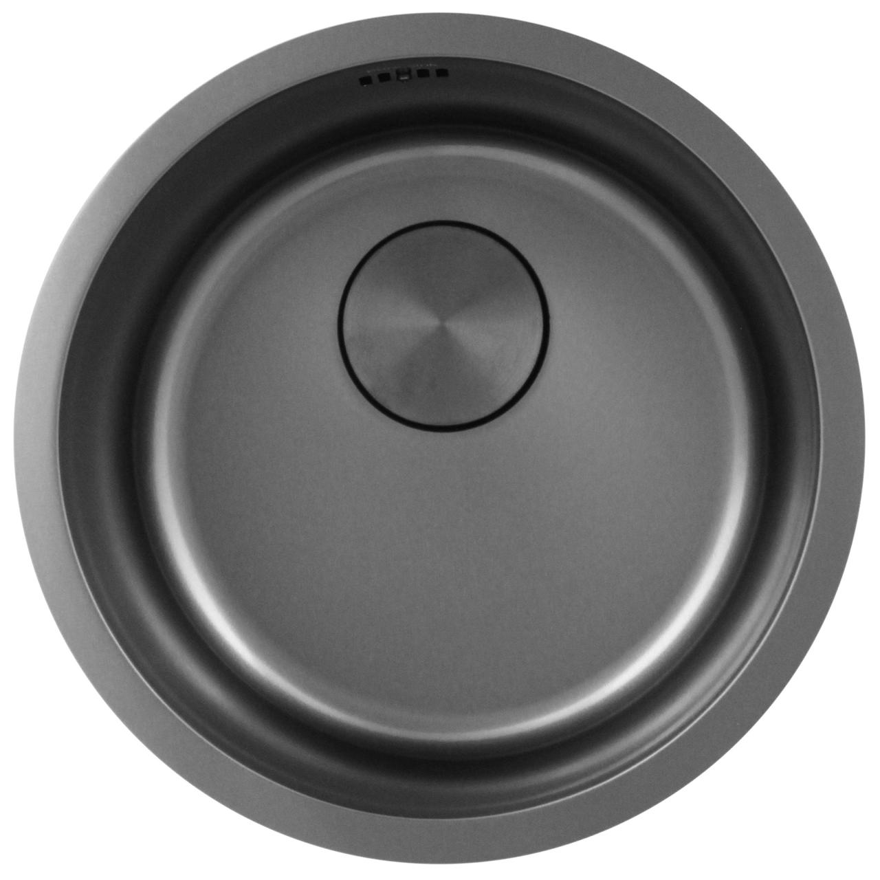 Pure.Sink Rondo Gun metal Ronde Spoelbak vlakinbouw, onderbouw en opbouw  38 cm PRN38-61