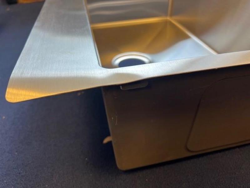 OUTLET BESCHADIGD Ausmann Oder Blue grote rvs spoelbak 79x50cm vlakbouw en opbouw met kraangatbank 1208971784