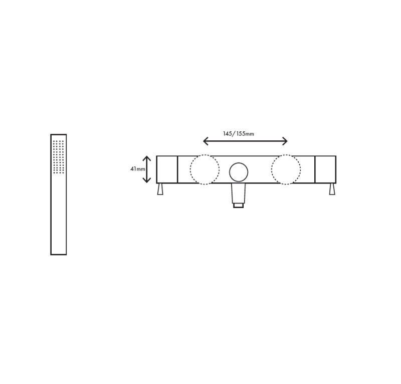 MURO TUA badmengkraan met handdoucheset chroom M1.B2.CR