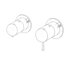 MURO TUA inbouw douchethermostaat kraan met 2 uitgangen chroom M1.B32T.R.CR