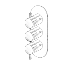 MURO TUA muur inbouw mengkraan met 2 stopkranen chroom M1.B34.S.CR