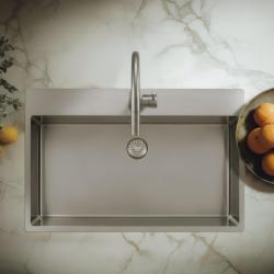 Pure.Sink Exclusivo RVS grote Spoelbak 75x40cm Tapwing met kraangat PEX7540T-02