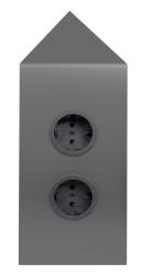 Indux Corner Еnergiezuil met 2 stopcontacten Randaarde Hoek Gun metal 1208972286