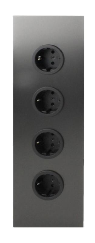 Indux Corner Еnergiezuil met 4 Stopcontacten Randaarde Gun metal 1208972290
