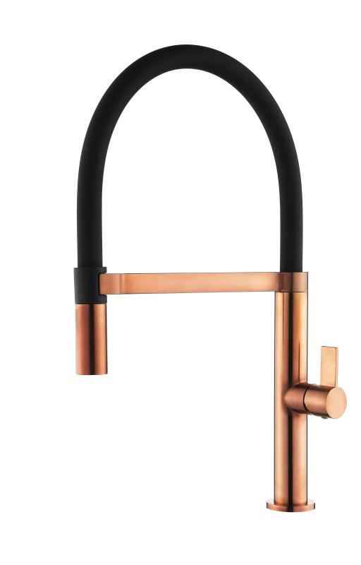 Ausmann Mosel Combinatieset Spoelbak PVD Koper 50x40 cm met Keukenkraan, Zeepdispenser en Rolmat 1208972563