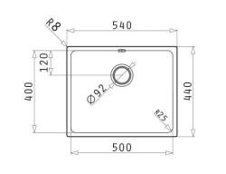 PM Lydia RVS Spoelbak 50x40 cm Onderbouw, Vlakinbouw en Opbouw 1208972641