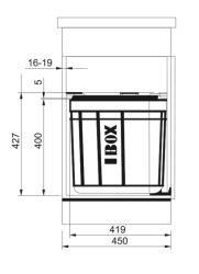 Franke Sorter Solo 45 draaibaar afvalsysteem aan deur 40 liter met koolstoffilter 1210307565
